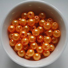 Korálky - Plast.perličky 6mm-50ks (oranžová) - 5284493_