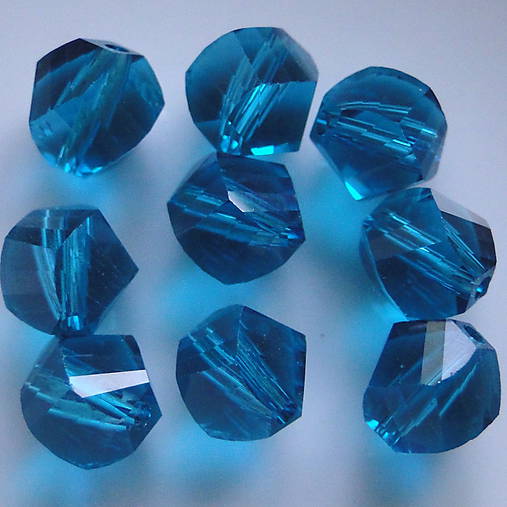 Sklenené brúsené korálky 8mm-1ks (modrá)