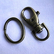 Komponenty - Karabínka-1ks (51mm-s krúžkom-st.bronz) - 5286273_