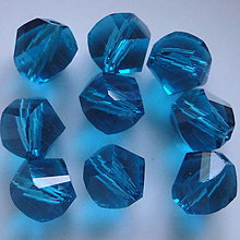 Korálky - Sklenené brúsené korálky 8mm-1ks (modrá) - 5288851_
