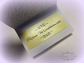Papiernictvo - Kartičky - pozvánky k svad. stolu "Zlatá perleť" - 5286787_