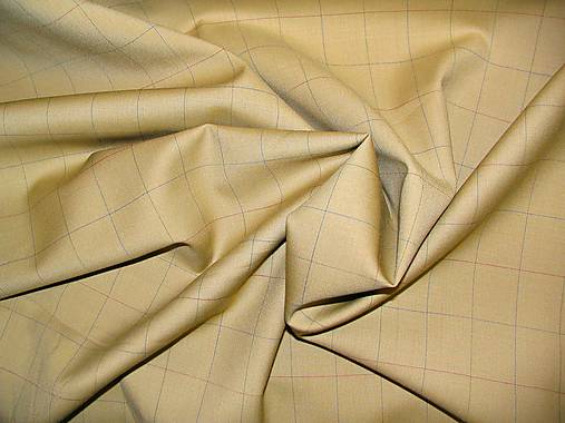 Textil - Béžové káro - 5297981_