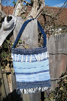 Kabelky - Modrá tkaná taška - 5304999_