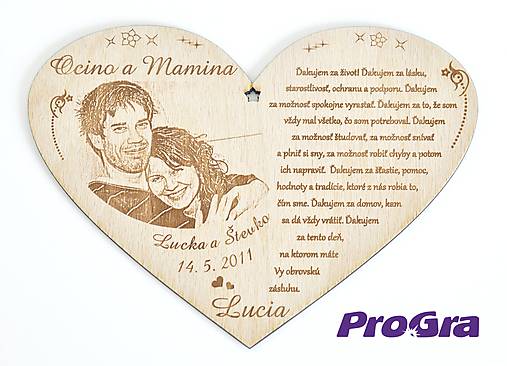Tabuľky - Poďakovanie rodičom - veľké preglejkové - Vaša Foto - 5312067_
