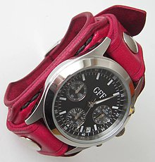Náramky - Dámske červené hodinky s koženým náramkom - 5317032_