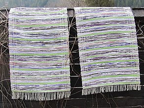 Úžitkový textil - koberec tkaný  70 x 130 cm fialová/zelená - 5327206_