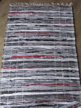 koberec tkaný  70 x 150 cm Šedo/čierno červený