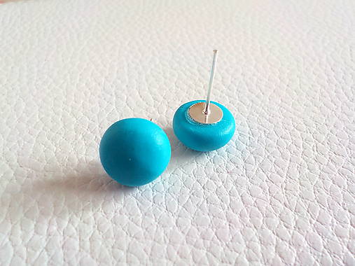 Náušnice - farebné ďobky-napichovačky (tyrkysová) - 5337665_