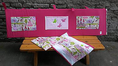 Detský textil - Zástenka -vzor magenta princesse - 5340818_