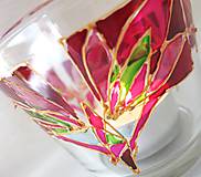 Svietidlá a sviečky - Rozkvitaj - na ružovo - maľovaný sklenený svietniček - 5344352_