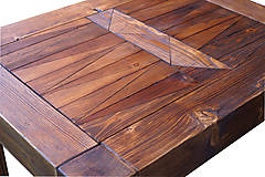 Nábytok - Masívný stôl s drevenou mozaikou - 5343656_