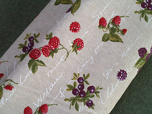 Textil - Dekoračná látka "lesné plody" - 5350966_