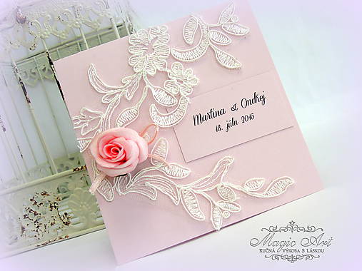 Papiernictvo - Svadobné oznámenie "Beautiful Lace" - 5348122_