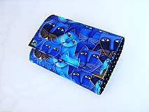 Peňaženky - Luxusní modré čičiny - až na 12 karet - 13 cm - 5350509_