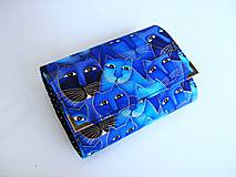 Peňaženky - Luxusní modré čičiny - až na 12 karet - 13 cm - 5350511_