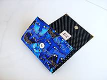 Peňaženky - Luxusní modré čičiny - až na 12 karet - 13 cm - 5350512_