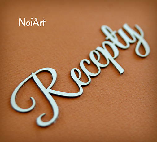 Papier - Papierový nápis Recepty - 5355695_