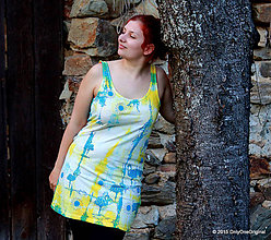 Šaty - Šaty tielkové batikované a maľované FATAMORGÁNA - 5364379_