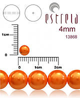 Korálky - Voskované perly zn.Estrela (13868 - pastelová oranžová) 4mm, bal.31ks - 5366397_