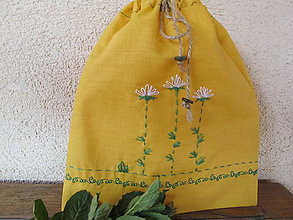 Úžitkový textil - Vrecko na bylinky- rumanček - 5375171_
