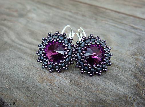 Náušnice - Dark amethyst - 5378710_