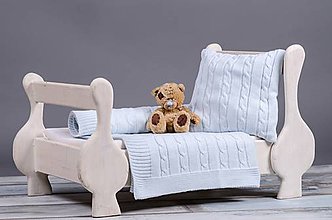 Detský textil - Deka a vankúšik pre chlapčeka, OEKO-TEX®, Bledomodrá - 5380197_