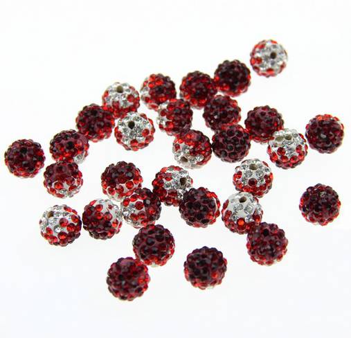 Korálky - Korálky shamballa melírované - Náušnicové jednodierkové - 5382112_