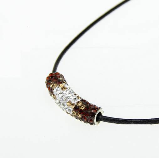 Korálky - Shamballa valček - melírovaný hnedý - 5384116_