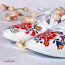 Ponožky, pančuchy, obuv - Folklórne tenisky - Slovácko (Stejné) - 5388655_
