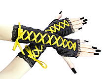 Dámské čierno žlté rukavice 0365