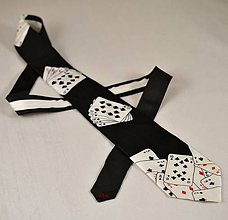 Pánske doplnky - Hedvábná kravata s kartami - černá 6288384 - 5391500_
