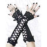 Elegantné spoločenské čierné - bielé rukavice 0340