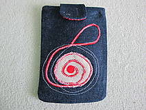 Úžitkový textil - Obal na mobil z rifľoviny - 5400140_