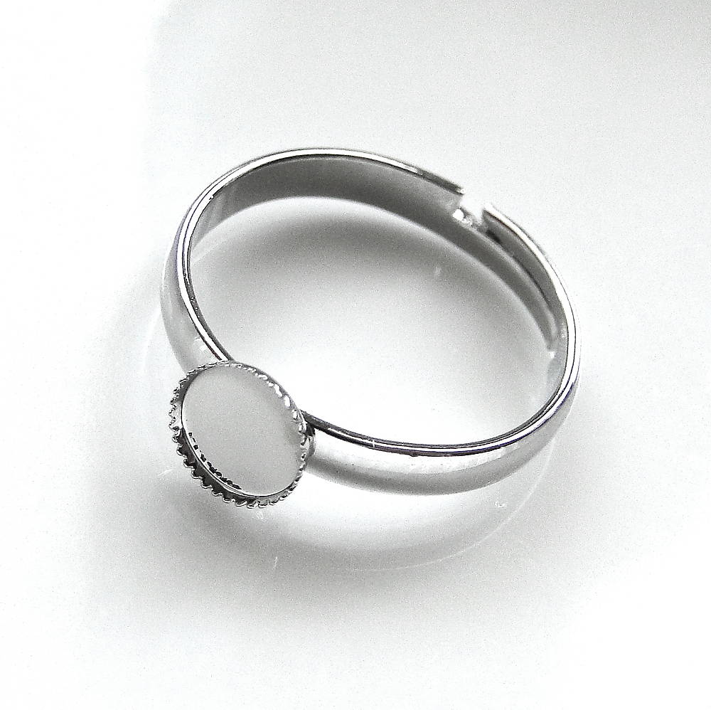Prsteň s lôžkom-1ks (6mm-rhodium)