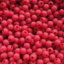 Korálky - Plast MATT 4mm-5g-cca165ks (červená) - 5407529_