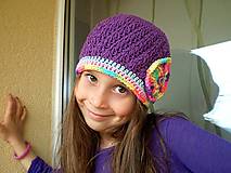 Detské čiapky - Fialová čiapočka - 5409790_
