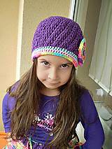 Detské čiapky - Fialová čiapočka - 5409798_