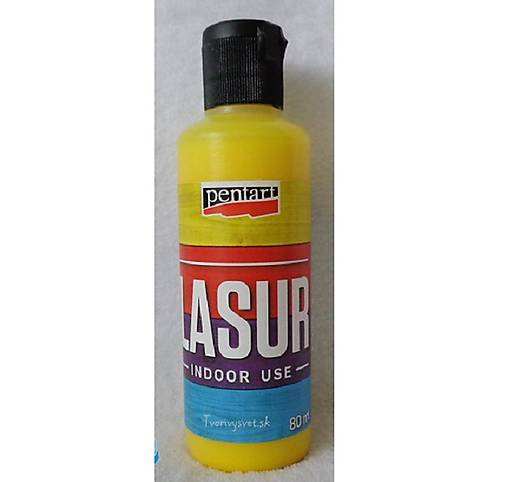 Farby-laky - Lazúra na drevo, 80 ml žltá (interiér) - 5411700_