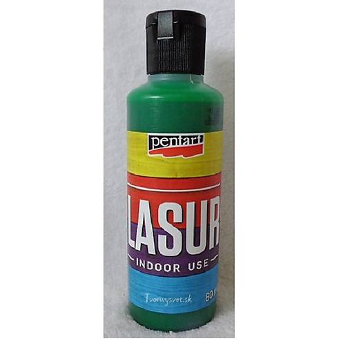 Farby-laky - Lazúra na drevo, 80 ml zelená (interiér) - 5411702_