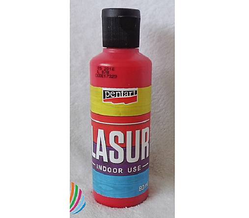 Farby-laky - Lazúra na drevo, 80 ml červená (interiér) - 5411712_