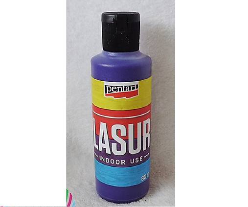 Farby-laky - Lazúra na drevo, 80 ml fialová(interiér) - 5411719_