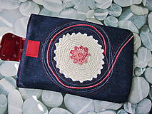 Úžitkový textil - Obal na tablet-háčkovaný kvet - 5416090_