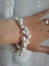 Náramky - Biely perličkový náramok - 5414273_