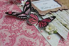 Papiernictvo - Svadobné motýle ružové. - 5413523_