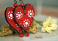Náušnice - red Hearts, srdce - 5434875_
