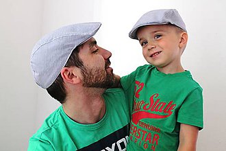 Detské čiapky - Bekovky pre tatina a syna - 5431802_