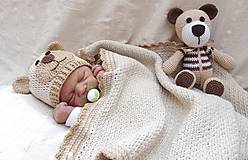 Detské čiapky - Čiapka macko pre novorodeniatko :) - 5436351_