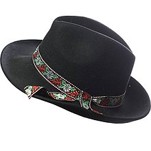 Čiapky, čelenky, klobúky - pánsky ľudový klobúk - 5444496_