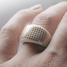 Prstene - Prsteň zlaté bodky / RING RING - gold - 5443309_
