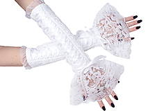 Biele svadobné čipkové  rukavice  0410